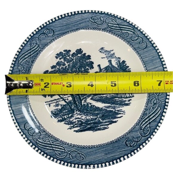 Lot of 2 Currier and Ives The Birthplace of Washington  Blue 7⅜" Salad Plate - Picture 3 of 6